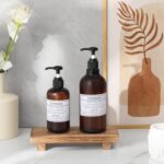 Small Wood Tray Pedestal Stand Farmhouse Bathroom Decor Decorative Wooden Riser Kitchen Soap Dish Holder for Vanity, Counter, Sink, Brown - Image 8