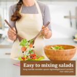 HANSGO 2PCS Large Wooden Cooking Spoons, 12 Inches Wooden Kitchen Utensil for Cooking, Serving, Mixing - Image 3