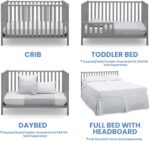 Delta Children Heartland 4-in-1 Convertible Crib - Greenguard Gold Certified, Grey - Image 5