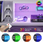 Bestier LED TV Stand for 55/60/65 Inch TV, Gaming Entertainment Center with Cabinet for PS5, Xbox, Fluted TV Console with Adjustable Glass Shelves for Living Room, Bedroom 57 Inch,Bright White - Image 6