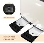4 Slice Toaster Roter Mond Retro Stainless Steel with Bagel Defrost Cancel Function, 6 Browning Settings, Extre Wide Slot and Removable Crumb Tray, Cream, ST033 - Image 6