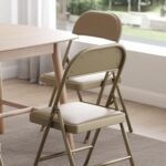 Nazhura 4 Pack Folding Chairs with Padded Vinyl Cushion Chairs with Comfortable Cushion and Durable Steel Frame for Home and Office, for Indoor and Outdoor Events (Kahki Vinyl Padding 4 Pack) - Image 9