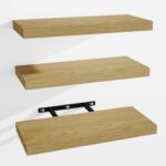 Floating Shelves for Wall, Wall Mounted Shelves with Invisible Brackets, 3 Small Wood Floating Wall Shelf Shelves for Living Room, Bedroom, Kitchen, Bathroom (Oak, 15" W x 6" D x 1" H) - Image 2
