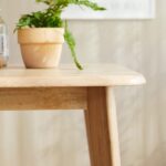 Livinia Canberra 27.6" Square Wooden Dining Table/Mid Century Modern Malaysian Oak Kitchen Table (Natural-Oak) Table Only - Image 5