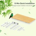 FLEXISPOT Q8 55" Bamboo Standing Desk, Dual Motor 3 Stages Adjustable Height Electric Computer Workstation w/Wireless Charging, Drawer, Quick Install, 220lbs Capacity (Bamboo Tabletop + White Frame) - Image 9