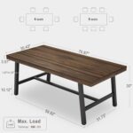 GarveeHome Industrial Dining Table for 6-8 People, 70.87" Long Wooden Kitchen Table with Sturdy Metal Frame & Rustic Brown Finish (Brown, 70.87" Long) - Image 3