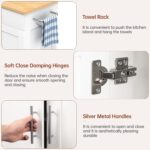 Kitchen Island Cart with Storage, Small Kitchen Island on Wheels with Large Drawer, Adjustable Shelf & Towel Rack, Rolling Island Table for Kitchen & Dining Room, White - Image 8