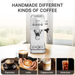Espresso Machine with Steam Milk Frother,20 Bar Stainless Steel Coffee Maker for Latte & Cappuccino,Detachable Water Tank/Drip Tray, Hot Water Function for Home & Office Use - Image 6