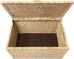 eHemco Heavy-duty Water Hyacinth Wicker Storage Trunk with Metal Frame, 30 by 17.5 by 17.5 Inches, Natural - Image 4