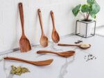 Zulay Kitchen 6-Piece Wooden Cooking Spoons Set – Heat-Resistant, Smooth Teak Utensils with Comfort Grip – Lightweight & Durable – Easy to Clean, Perfect for Non-Stick Cookware - Image 8