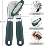 Beneno Can Opener Manual with Magnet, Hand Held Heavy Duty Can Opener with Durable Sharp Blade Smooth Edge, Big Effort-Saving Knob, Soft Grip Rubber Handle, Multifunctional Bottle Opener, Green - Image 3
