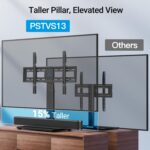 PERLESMITH Universal Swivel TV Stand Base, Table Top TV Stand for 37-75 inch LCD LED TVs, Height Adjustable TV Mount Stand with Tempered Glass Base, VESA 600x400mm, Holds up to 99lbs, PSTVS13 - Image 8
