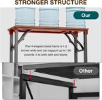 TEMI Small Computer Desk Folding Table - 35.8" Foldable Office Desk, No Assembly, Perfect for Small Spaces in Bedroom, Dorm, or Apartment, Portable Mini Desk or Study Table with Compact Design, Brown - Image 7