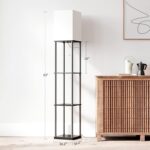 SUNMORY Floor Lamp with Shelves, Modern Square Standing Lamp with 3 Color Temperature Bulb, Corner Display Bookshelf Lamp for Living Room and Bedroom(Black) - Image 7