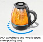 Chefman Electric Kettle with Tea Infuser, 1L 1500W, Removable Lid for Easy Cleaning, Boil-Dry Protection, Stainless Steel Filter, BPA Free, Auto Shut Off Hot Water Boiler, Small Electric Tea Kettle - Image 7