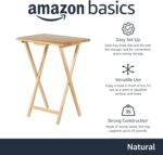 Amazon Basics Classic Foldable TV Dinner Tray Table with Storage Rack, 14.6 L x 19 W x 26 H inch, Natutral, 4-Pack - Image 3