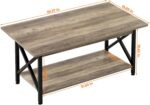 GreenForest Coffee Table with Storage, 39inch Modern 2-Tier Coffee Tables for Living Room, X-Frame Design Farmhouse Coffee Table Space Saving Living Room Small Tables, Easy Assembly, Grey Wash - Image 4