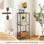 HOOBRO End Table, Small Side Table, Nightstand with 2-Layer Storage Shelves, Sofa Table for Small Spaces, Living Room, Bedroom, Stable Frame, Easy Assembly, Rustic Brown BF09BZ01 - Image 6