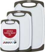 Cutting Boards for Kitchen - BPA-Free Chopping Board - Different Sizes & Non Slip Handles - Reversible, Large Cutting Board Set - Unique Gifts for Cooks Who Have Everything - 3-Pack Gray - Image 2