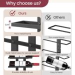 3 Bottle Wall Mount Wine Rack, Wall Mounted Wine Bottle Racks for Display and Storage, Hanging Black Metal Bottle Holder for Home Bar, Dining Room - Image 5