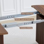 41 in-78 in Extendable Dining Room Table for 4-8, Round Expandable Kitchen Table with Fluted Base, Modern Farmhouse Oval Dinner Tables for Dining Room Kitchen Living Room (Walnut) - Image 6