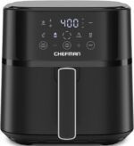 Chefman Air Fryer – 6 QT Compact Airfryer for Quick & Easy Meals in Minutes, Features Hi-Fry Technology for Extra Crisp, Touchscreen Controls with 4 Presets, Nonstick & Dishwasher Safe Basket - Black - Image 2