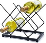 Small Wine Racks Countertop(5 Bottle Capacity),Metal Wine Bottle Holder Modern Black for Home Kitchen Bar,Tabletop Wine Rack for Cabinet, Pantry, Wine Bottle Storage - Image 2