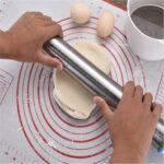 Rolling Pin nonstick and Silicone Baking Pastry Mat combo kit, Adjustable Rolling Pin With Thickness Rings for Baking Fondant, Pizza, Pie, Pastry, Pasta, Dough, Cookies (red) - Image 8