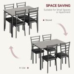 IDEALHOUSE 5-Piece Kitchen Dining Room Table Chair Set for Small Space, Indoor Modern Dinette Set for 4, Square Dinner Table Set for Dinette, Breakfast (Grey) - Image 8