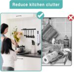 Paper Towel Holder, Self Adhesive or Drilling Paper Towel Holder Under Cabinet, Stainless Steel Black Paper Towel Holders Wall Mount for Kitchen, Bathroom, Sink, Pantry, Fridge - Image 6