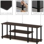 Furinno Turn-N-Tube No Tools 3D 3-Tier Entertainment TV Stand up to 50 inch TV, Round Tubes, Dark Brown / Black - Image 7