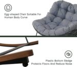 Grand patio Outdoor Rocking Chair, E-Coated Modern Cozy Lounge Rocker Chair with Cushion for Balcony Porch Patio, Gray - Image 8