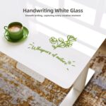 Claiks Glass Standing Desk with Drawers, 48×24 Inch Electric Adjustable Height Stand Up Desk Quick Install Computer Desk, White - Image 5