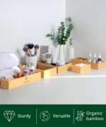 ROYAL CRAFT WOOD 5-Piece Bamboo Drawer Organizer Set – Multi-Use Storage Trays for Kitchen, Bathroom, Office, Makeup, Jewelry & More – Junk Drawer Tray, Utensil Holder, Storage Box & Bin Set (5 Boxes) - Image 5