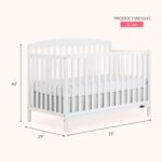 Dream On Me JPMA & Greenguard Gold Certified Odelle 5 in 1 Convertible Crib in White, Built of Sustainable Pinewood, 3 Mattress Height Settings, Non-Toxic Water-Based Paint Finish - Image 4
