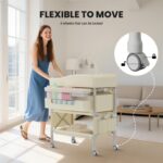 Jaylene Portable Baby Changing Table with Storage – Adjustable Height Diaper Station, Waterproof Pad, Large Capacity Organizer, Foldable Newborn Changing Table for Nursery & Bedroom (Beige) - Image 9