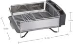 KitchenAid Compact Space Saving, Dish Rack with Removable Flatware Caddy and Angled Self Draining Drainboard, Satin Gray, 15-Inch-by-13.25-Inch - Image 7
