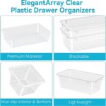 12 PCS Drawer Organizer Set, 4 Sizes Storage Drawer Units, Clear Plastic Makeup Vanity Organizer and Storage Bins for Makeup, Stationeries, Multiple Gadgets for Bathroom, Office, Bedroom - Image 6