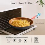 Gotham Steel 9.5 Inch Copper Non Stick Frying Pans, Ceramic Non Toxic Frying Pans Nonstick Skillet Made Without PFOA PFOS, Lightweight, Stay Cool Handle, Oven and Dishwasher Safe - Image 6