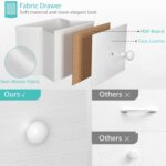 BOLUO Changing Table Dresser with 4 Fabric Drawers and Open Shelf, Baby Dresser with Changing Table Top Diaper Changing Station with Storage for Nursery Modern (White) - Image 8