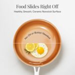 Gotham Steel 9.5 Inch Copper Non Stick Frying Pans, Ceramic Non Toxic Frying Pans Nonstick Skillet Made Without PFOA PFOS, Lightweight, Stay Cool Handle, Oven and Dishwasher Safe - Image 3