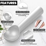 7 inch Ice Cream Scoop - One-Piece Nonstick Aluminum Ice Cream Scooper - Professional Metal Ice Cream Spoon - Durable, Easy to Use & Clean - Lightweight Cookie Spoon - Scoop Ice Cream (Sliver) - Image 5