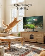 PERLESMITH Universal TV Stand, Table Top TV Stand for 32-60 inch TVs & Monitors, Height Adjustable TV Mount Stand Holds up to 88 lbs with Tempered Glass Base & Wire Management, VESA 400x400mm PSTVS04 - Image 3