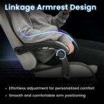N-GEN GAMING Video Gaming Chair Office Computer Desk Use Ergonomic Reclining Backrest Adjustable Armrests Lumbar Support Footrest High Density Foam Breathable Fabric Heavy Duty Base (Grey) - Image 10