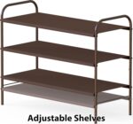 Simple Houseware 3-Tier Shoe Rack Storage Organizer, Bronze – Space-Saving Shoe Shelf, Holds 9–16 Pairs, Sturdy Metal Frame, Easy Assembly – Closet, Entryway, Bedroom Shoe Storage Solution - Image 5
