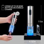Secura Electric Wine Opener, Automatic Electric Wine Bottle Corkscrew Opener with Foil Cutter, Rechargeable (Stainless Steel) - Image 5