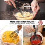 Walfos Silicone Whisk,Stainless Steel Wire Whisk Set of 3 -Heat Resistant 480°F Kitchen Whisks for Non-stick Cookware,Balloon Egg Beater Perfect for Blending,Whisking,Beating,Frothing & Stirring,Black - Image 9