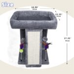 TWDEPART Cat Tree Tower with Cat Scratching Post for Indoor Cats, Activity Centre Climbing Tree with Scratching Board and Playful Toy Balls, Grey - Image 3