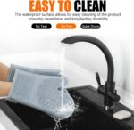 Silicone Oven Mitts, Heat Resistant 2PCS Oven Mitts with Soft Cotton Lining, Waterproof Non-Slip Grip Oven Glove, Kitchen Potholder Mits for BBQ, Baking, Cooking, 12.5 Inch - Grey - Image 6
