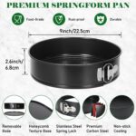 Tellshun 9 Inch Springform Pan Tin with 50pcs Parchment Paper Cheesecakes Baking Mold Round Leakproof Nonstick Removable Bottom Bakeware for Pie Cake Pizza and Quiches - Image 3